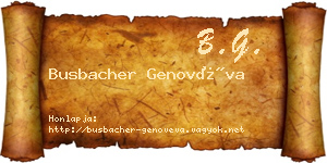 Busbacher Genovéva névjegykártya